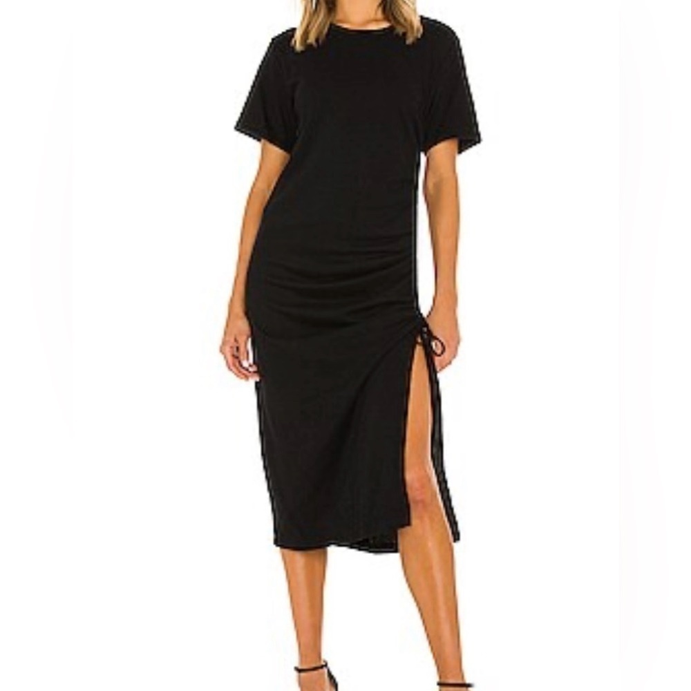 Line & Dot Ratha Knit Midi Dress Size M Black